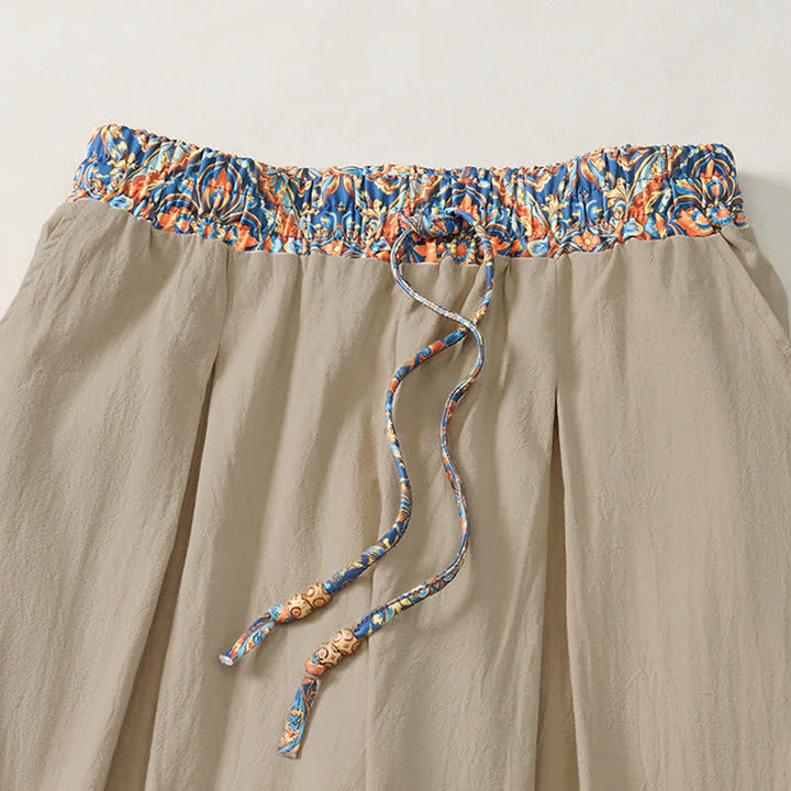 Buddha Stones Pantaloni lunghi da uomo primaverili/estivi casual boho con coulisse, motivo geometrico e vita elasticizzata, modello affusolato con tasche. - image 6