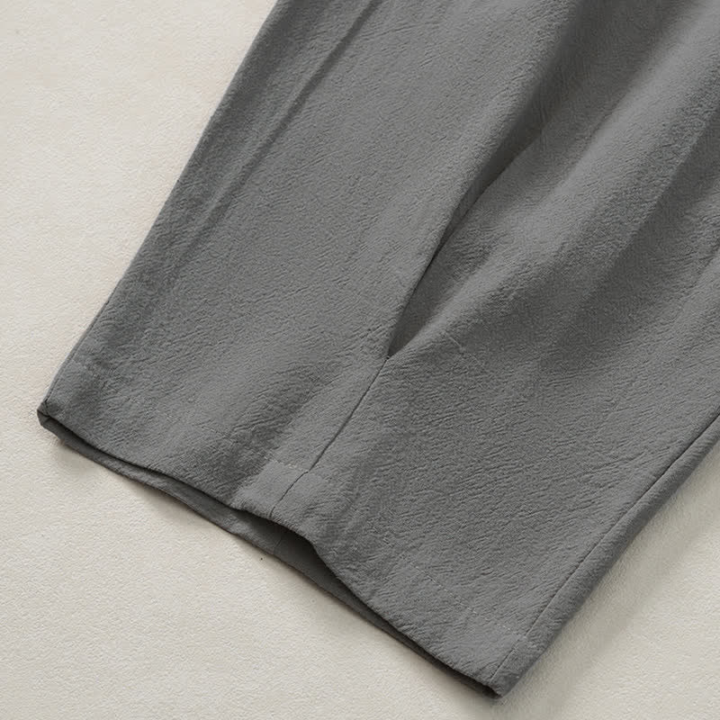 Buddha Stones Pantaloni lunghi da uomo primaverili/estivi casual boho con coulisse, motivo geometrico e vita elasticizzata, modello affusolato con tasche. - image 32