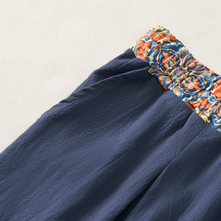 Buddha Stones Pantaloni lunghi da uomo primaverili/estivi casual boho con coulisse, motivo geometrico e vita elasticizzata, modello affusolato con tasche. - image 16