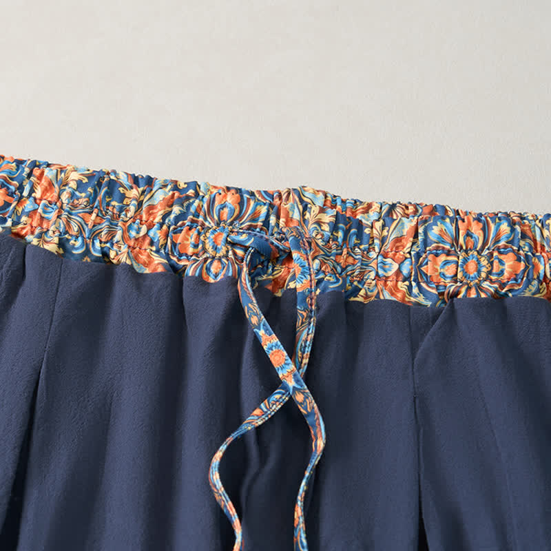 Buddha Stones Pantaloni lunghi da uomo primaverili/estivi casual boho con coulisse, motivo geometrico e vita elasticizzata, modello affusolato con tasche. - image 18