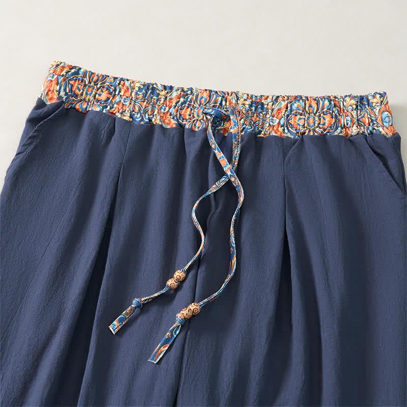 Buddha Stones Pantaloni lunghi da uomo primaverili/estivi casual boho con coulisse, motivo geometrico e vita elasticizzata, modello affusolato con tasche. - image 17