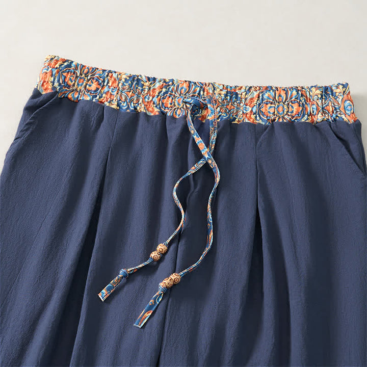 Buddha Stones Pantaloni lunghi da uomo primaverili/estivi casual boho con coulisse, motivo geometrico e vita elasticizzata, modello affusolato con tasche. - image 17