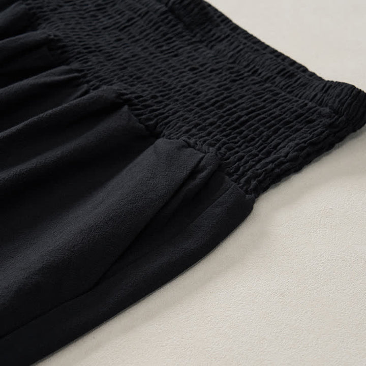 Buddha Stones Pantaloni da donna a gamba dritta con orlo arricciato, stile boho, casual, primavera/estate, per la caviglia, stile boho. - image 14