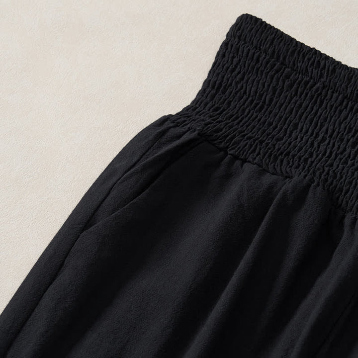 Buddha Stones Pantaloni da donna a gamba dritta con orlo arricciato, stile boho, casual, primavera/estate, per la caviglia, stile boho. - image 11