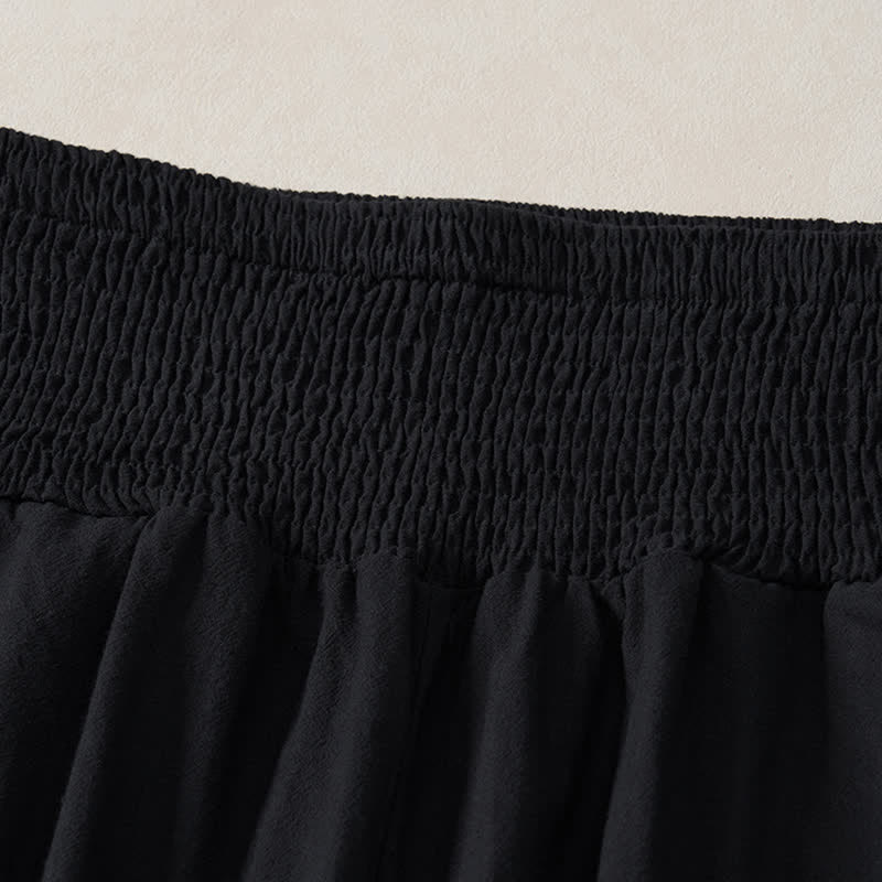 Buddha Stones Pantaloni da donna a gamba dritta con orlo arricciato, stile boho, casual, primavera/estate, per la caviglia, stile boho. - image 13