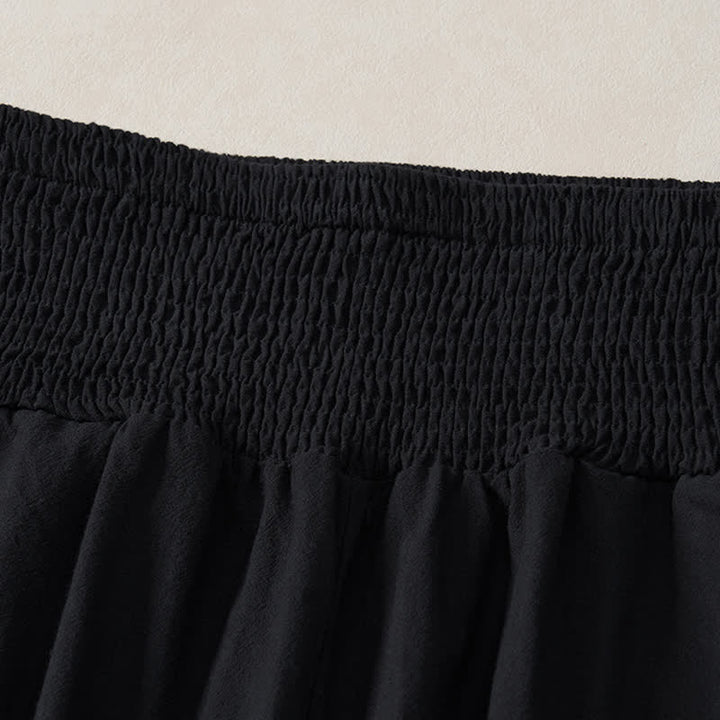 Buddha Stones Pantaloni da donna a gamba dritta con orlo arricciato, stile boho, casual, primavera/estate, per la caviglia, stile boho. - image 13