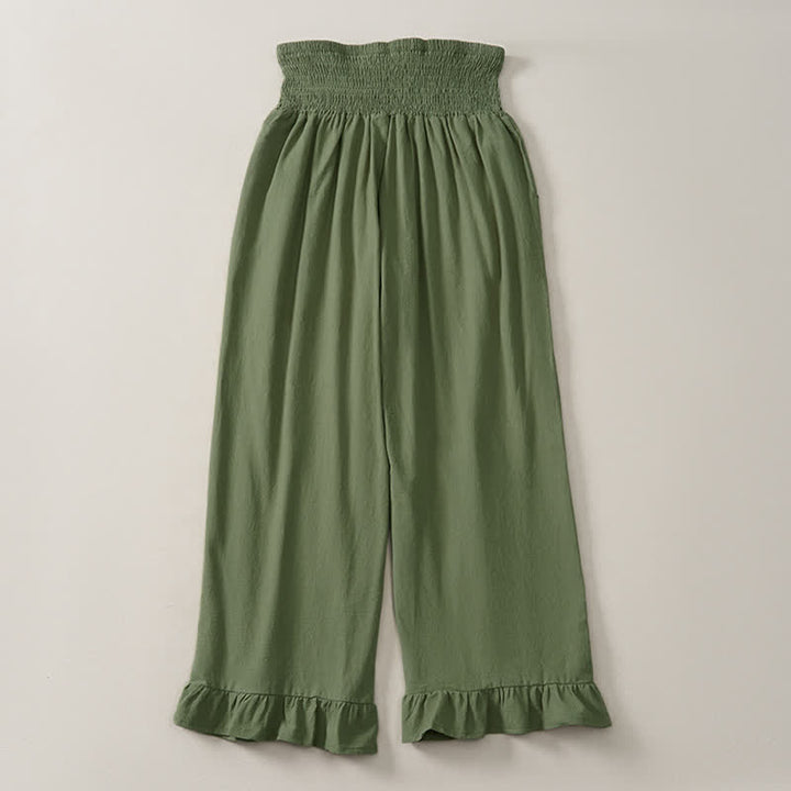 Buddha Stones Pantaloni da donna a gamba dritta con orlo arricciato, stile boho, casual, primavera/estate, per la caviglia, stile boho. - image 20