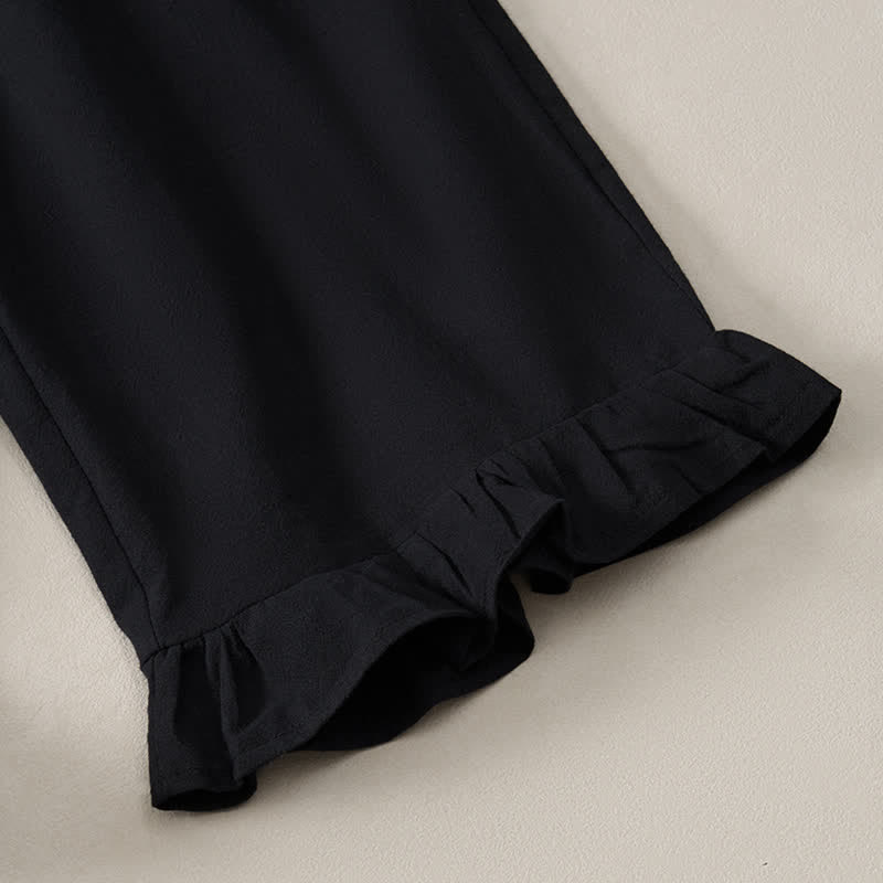 Buddha Stones Pantaloni da donna a gamba dritta con orlo arricciato, stile boho, casual, primavera/estate, per la caviglia, stile boho. - image 15