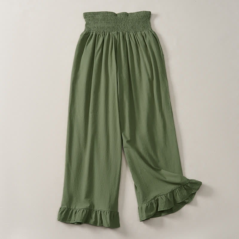 Buddha Stones Pantaloni da donna a gamba dritta con orlo arricciato, stile boho, casual, primavera/estate, per la caviglia, stile boho. - image 19