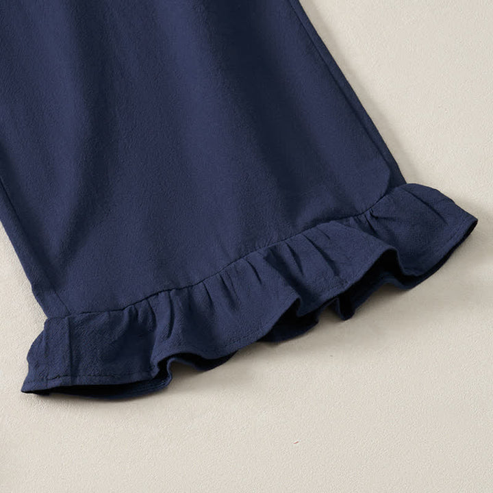 Buddha Stones Pantaloni da donna a gamba dritta con orlo arricciato, stile boho, casual, primavera/estate, per la caviglia, stile boho. - image 6