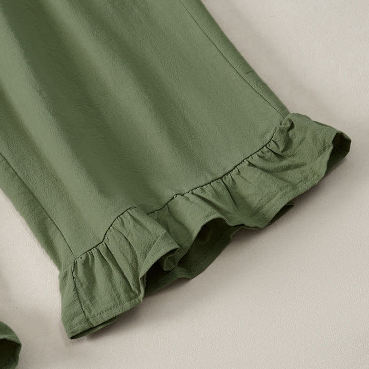 Buddha Stones Pantaloni da donna a gamba dritta con orlo arricciato, stile boho, casual, primavera/estate, per la caviglia, stile boho. - image 26