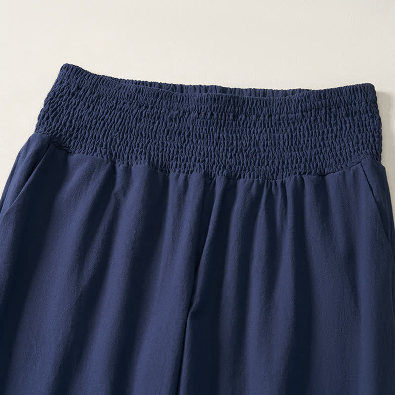 Buddha Stones Pantaloni da donna a gamba dritta con orlo arricciato, stile boho, casual, primavera/estate, per la caviglia, stile boho. - image 3