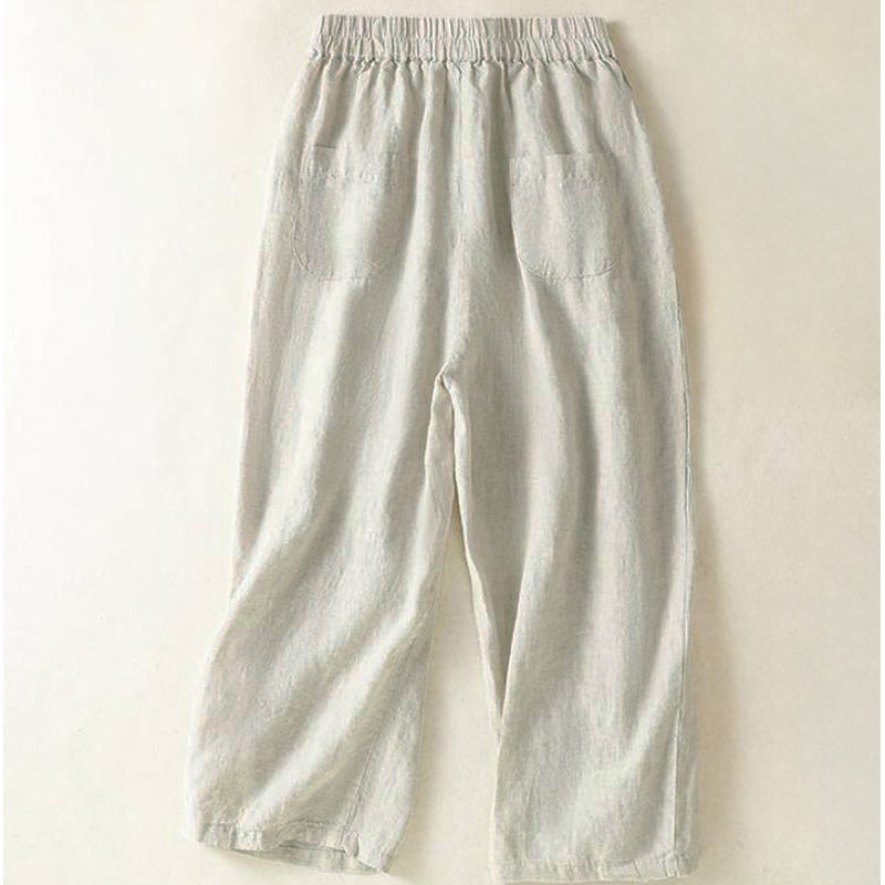 Buddha Stones Pantaloni corti da donna a gamba dritta, casual, minimalisti, con coulisse, tinta unita, per primavera, estate e autunno, con tasca. - image 6