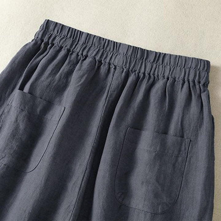 Buddha Stones Pantaloni corti da donna a gamba dritta, casual, minimalisti, con coulisse, tinta unita, per primavera, estate e autunno, con tasca. - image 3