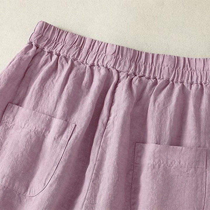 Buddha Stones Pantaloni corti da donna a gamba dritta, casual, minimalisti, con coulisse, tinta unita, per primavera, estate e autunno, con tasca. - image 15