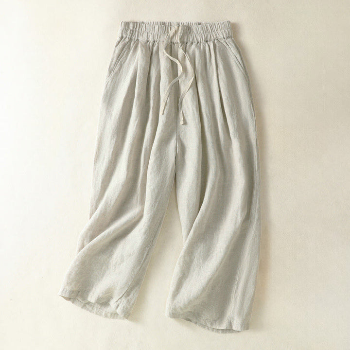 Buddha Stones Pantaloni corti da donna a gamba dritta, casual, minimalisti, con coulisse, tinta unita, per primavera, estate e autunno, con tasca. - Beige - US8-10, UK/AU12-14, EU40-42 (2XL) - image 5