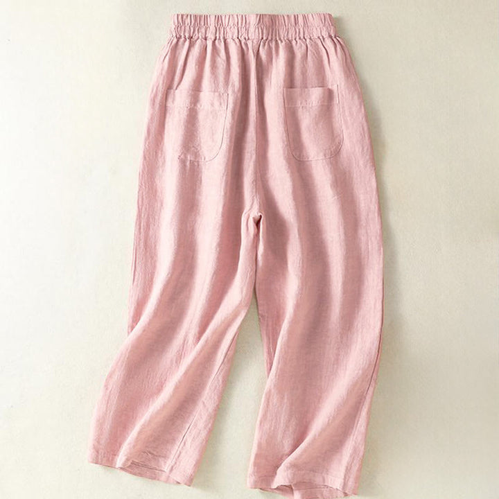 Buddha Stones Pantaloni corti da donna a gamba dritta, casual, minimalisti, con coulisse, tinta unita, per primavera, estate e autunno, con tasca. - image 18