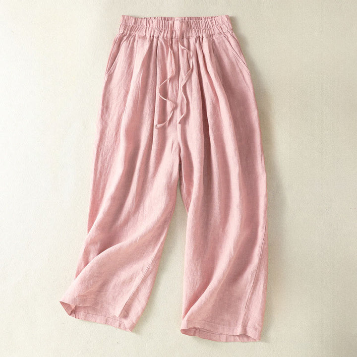 Buddha Stones Pantaloni corti da donna a gamba dritta, casual, minimalisti, con coulisse, tinta unita, per primavera, estate e autunno, con tasca. - Rosa - US8-10, UK/AU12-14, EU40-42 (2XL) - image 17