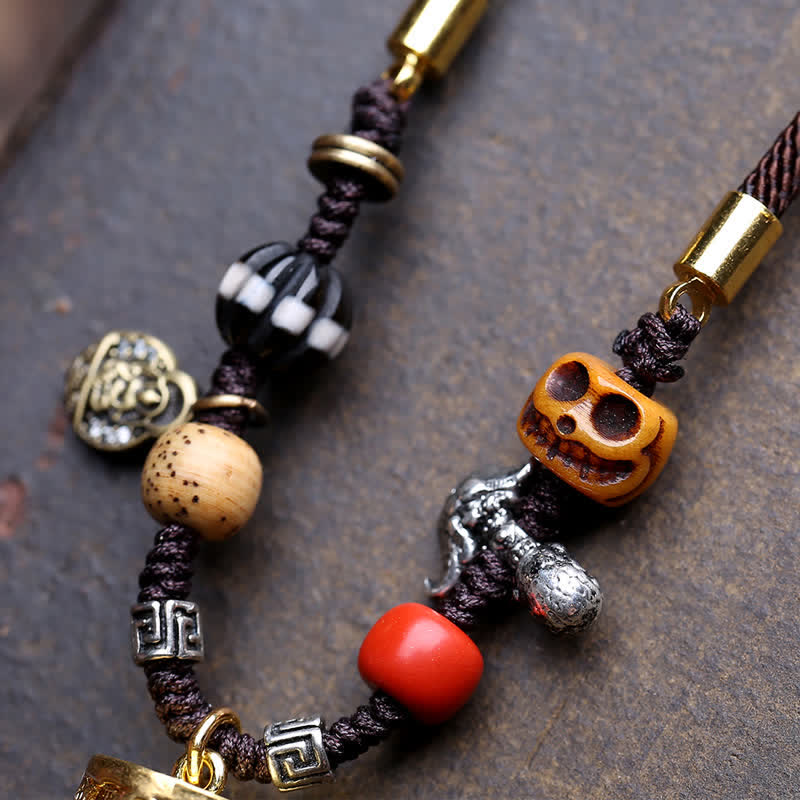 Buddha Stones Scatola di preghiera tibetana Ghau in agata e rame con tubo di scrittura e collana di radicamento - image 2