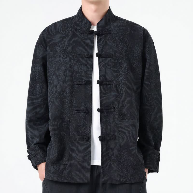 Giacca da uomo in velluto a coste con tasche, stile retrò, con motivo Buddha Stones, per autunno/inverno. - Nero - US/UK/AU46, EU56 (5XL) - image 8
