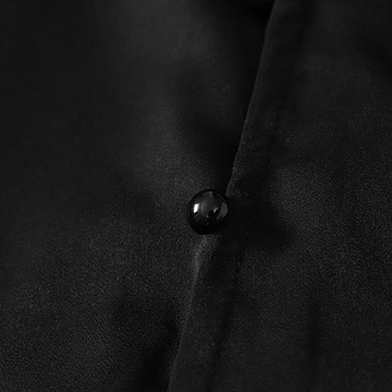Buddha Stones Abito da donna a maniche lunghe, elegante, con colletto alla coreana e spacco laterale, stile Tang, ideale per primavera/autunno. - image 4