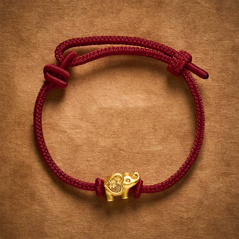 Buddha Stones Braccialetto di forza con filo rosso elefante e rame - image 11