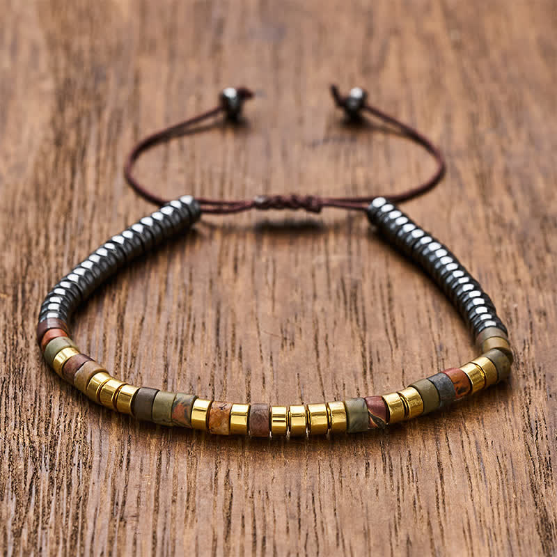 Buddha Stones Bracciale con perle di ematite dal potere speciale - Oro - image 8