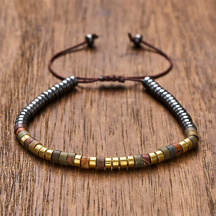 Buddha Stones Bracciale con perle di ematite dal potere speciale - Oro - image 8