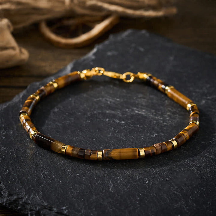 Buddha Stones Bracciale protettivo con perline in occhio di tigre naturale - image 1