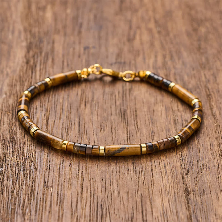 Buddha Stones Bracciale protettivo con perline in occhio di tigre naturale - 7,9–8,2 pollici (20–21 cm) - image 0