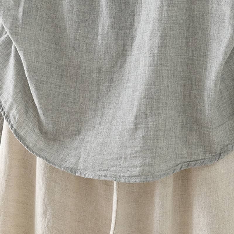 Buddha Stones Camicie da donna a maniche lunghe, stile primaverile, casual, vintage, con bottoni e colletto a contrasto. - image 22