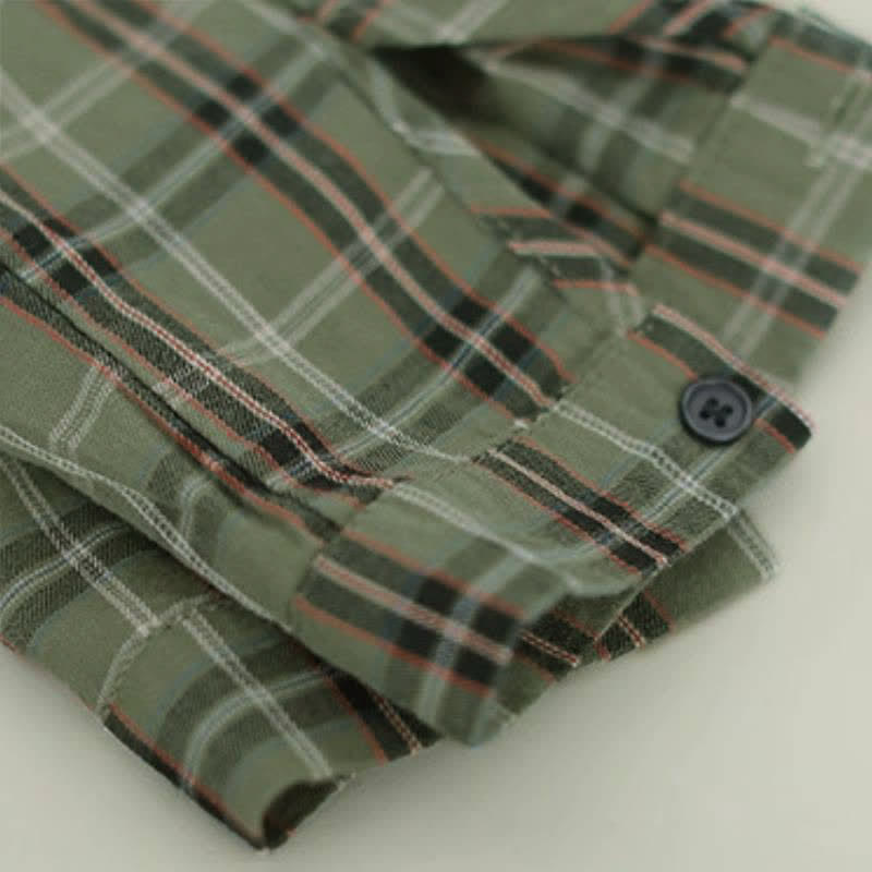 Buddha Stones Camicia da donna a maniche lunghe, stile vintage, con bottoni, colletto a contrasto e fantasia a quadri, ideale per l'autunno. - image 15