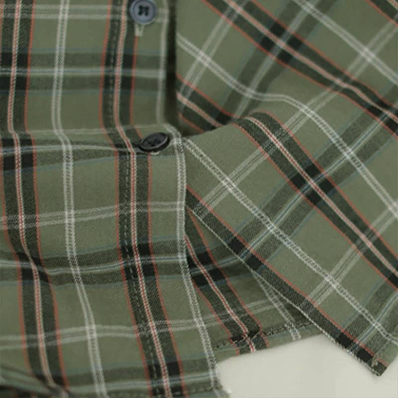 Buddha Stones Camicia da donna a maniche lunghe, stile vintage, con bottoni, colletto a contrasto e fantasia a quadri, ideale per l'autunno. - image 14