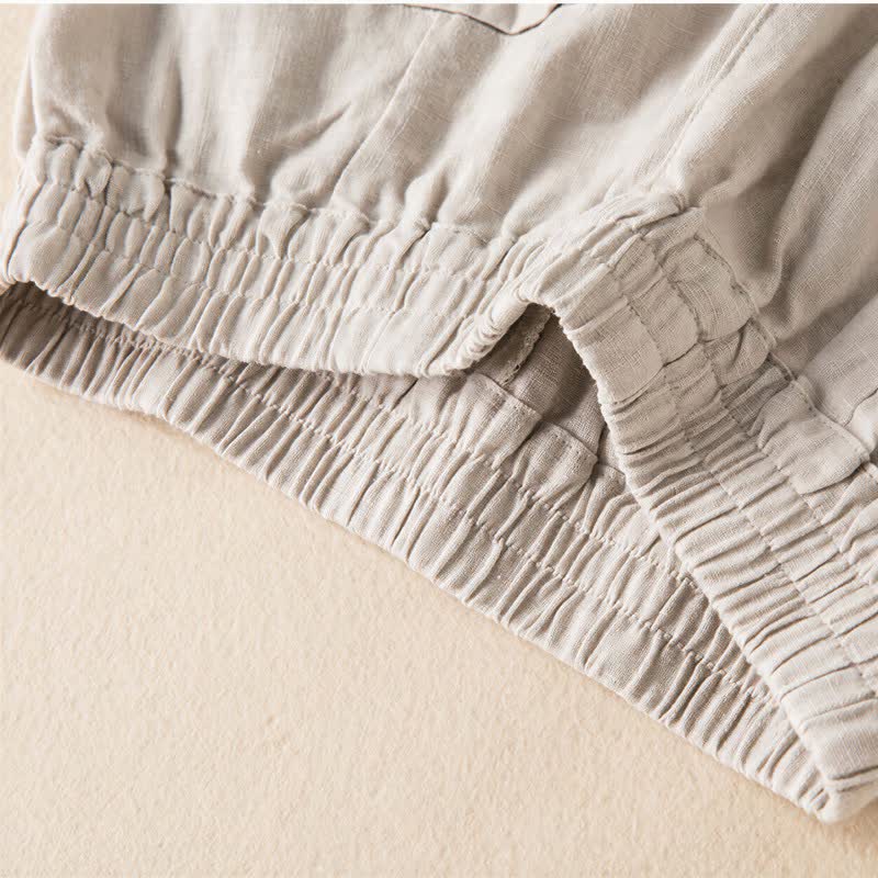 Pantaloni da donna a gamba larga, tinta unita, con tasche e stampa Buddha Stones. - image 21