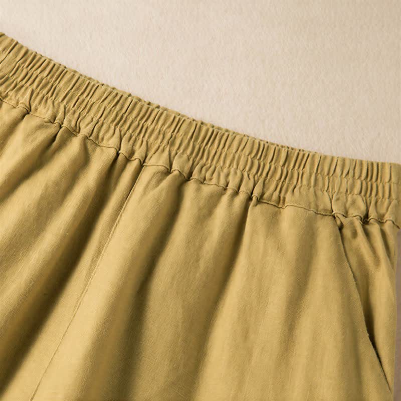 Pantaloni da donna a gamba larga, tinta unita, con tasche e stampa Buddha Stones. - image 27