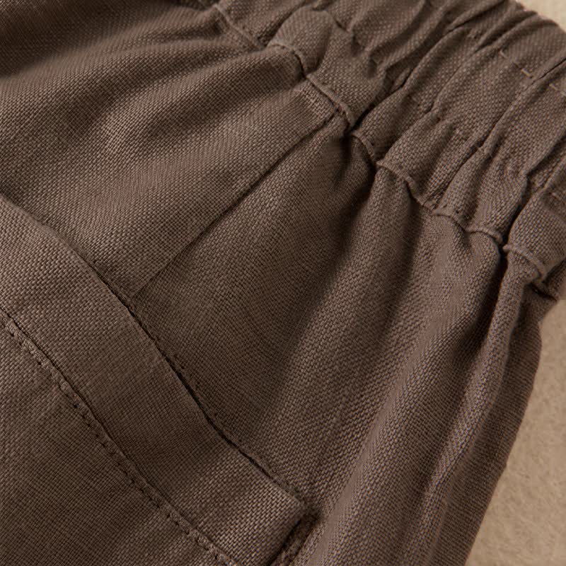 Pantaloni da donna a gamba larga, tinta unita, con tasche e stampa Buddha Stones. - image 17