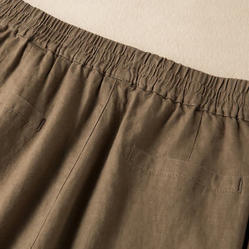 Pantaloni da donna a gamba larga, tinta unita, con tasche e stampa Buddha Stones. - image 1