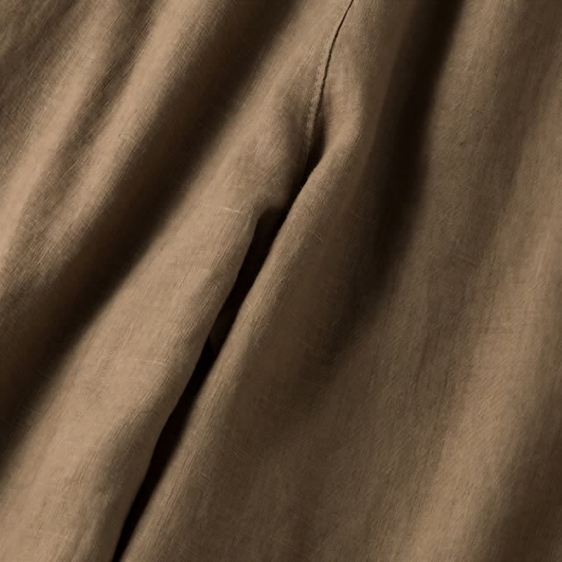 Pantaloni da donna a gamba larga, tinta unita, con tasche e stampa Buddha Stones. - image 3