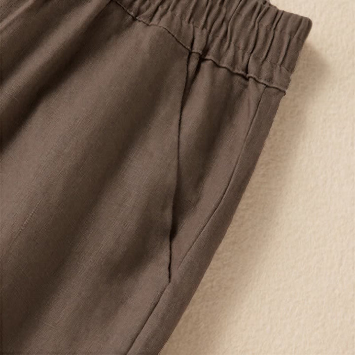 Pantaloni da donna a gamba larga, tinta unita, con tasche e stampa Buddha Stones. - image 16