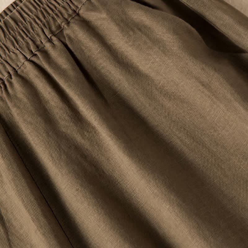 Pantaloni da donna a gamba larga, tinta unita, con tasche e stampa Buddha Stones. - image 2