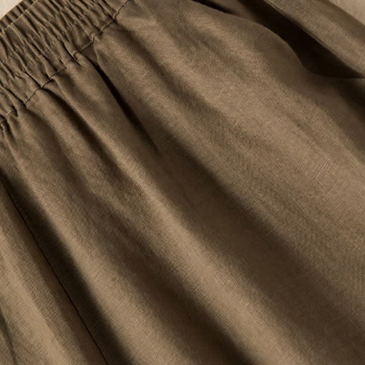 Pantaloni da donna a gamba larga, tinta unita, con tasche e stampa Buddha Stones. - image 2