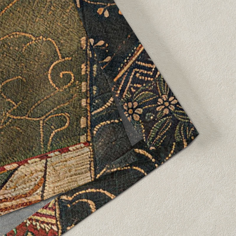 Buddha Stones Kimono da uomo in cotone stile vintage con motivo a onde e patchwork, aperto sul davanti. - image 4