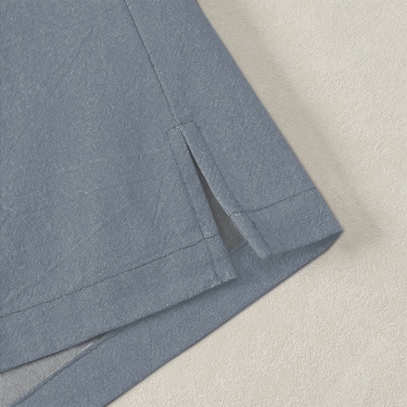 Buddha Stones Kimono da uomo in cotone con motivo zen a loto e apertura frontale. - image 4