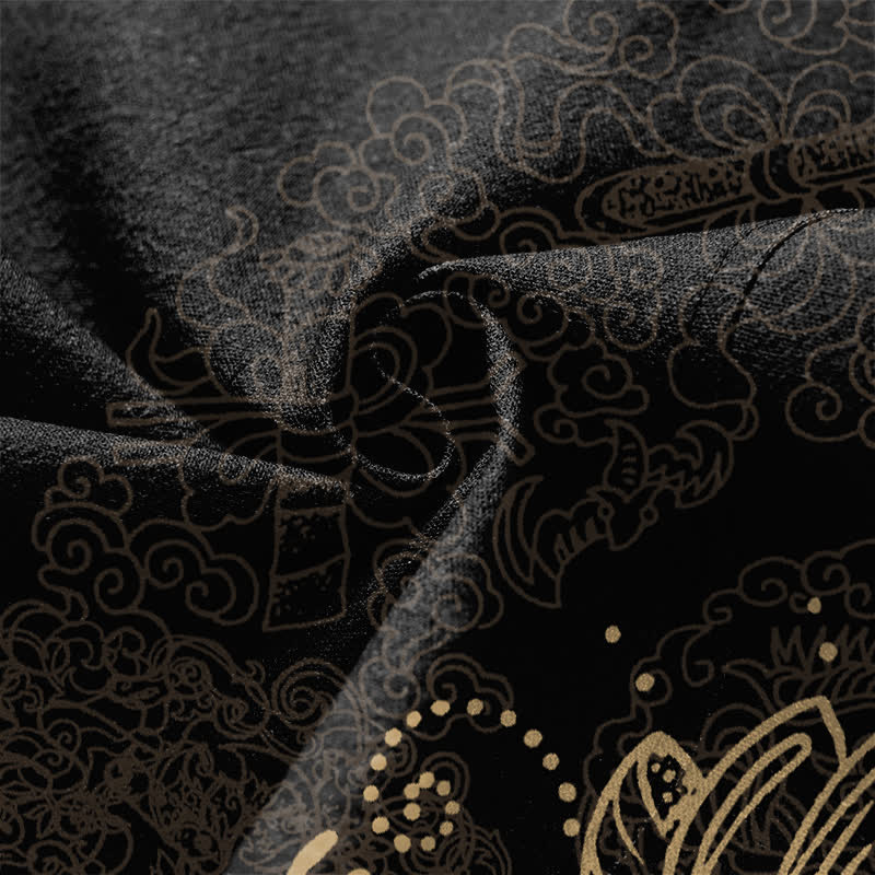 Buddha Stones Kimono da uomo in cotone con motivo floreale mandala simmetrico e apertura frontale. - image 5