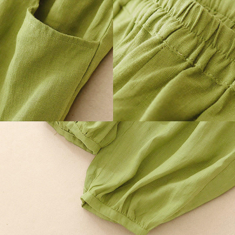 Pantaloni da donna a tinta unita, lunghezza alla caviglia, con tasche, modello Buddha Stones Summer Commute. - image 16