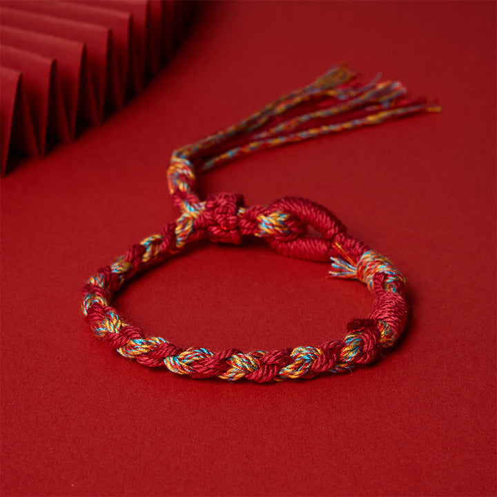 Buddha Stones Braccialetto in macramè regolabile con cordino rosso. - Cordino rosso (circonferenza del polso: 15-18 cm) - image 0