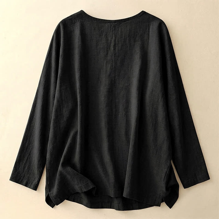 Buddha Stones T-shirt da donna a maniche lunghe, semplice, tinta unita, con scollo rotondo, in cotone, ideale per primavera e autunno. - image 12