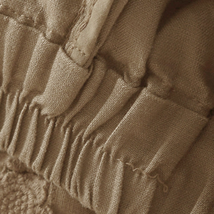 Pantaloncini da donna in cotone con lacci e tasche, modello Buddha Stones, tinta unita, con fondo in pizzo cavo - image 15