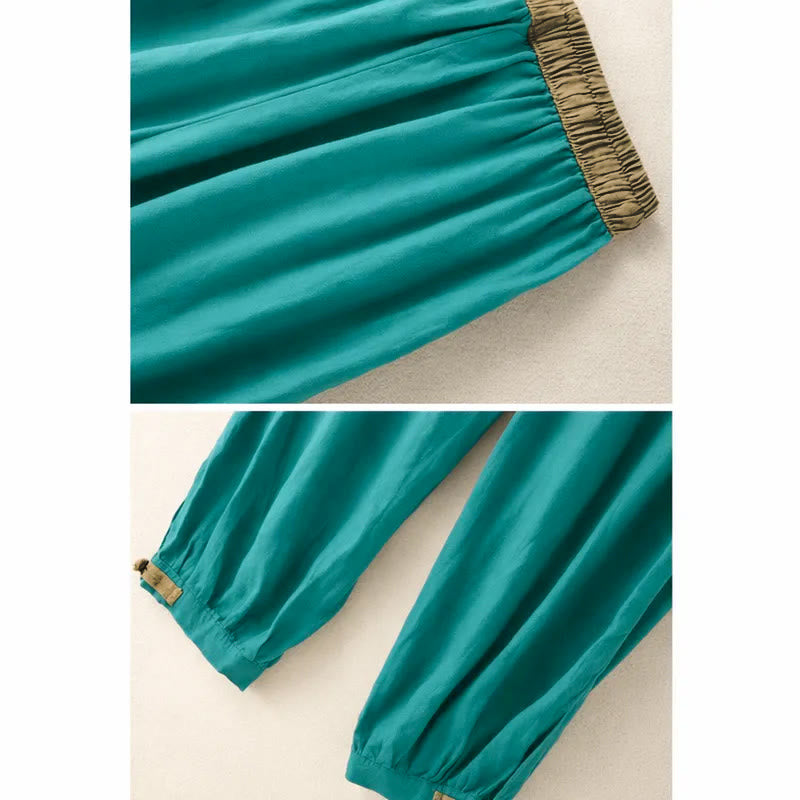 Pantaloni harem da donna in cotone con coulisse e tasche Buddha Stones - image 16