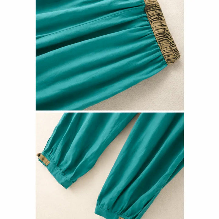 Pantaloni harem da donna in cotone con coulisse e tasche Buddha Stones - image 16